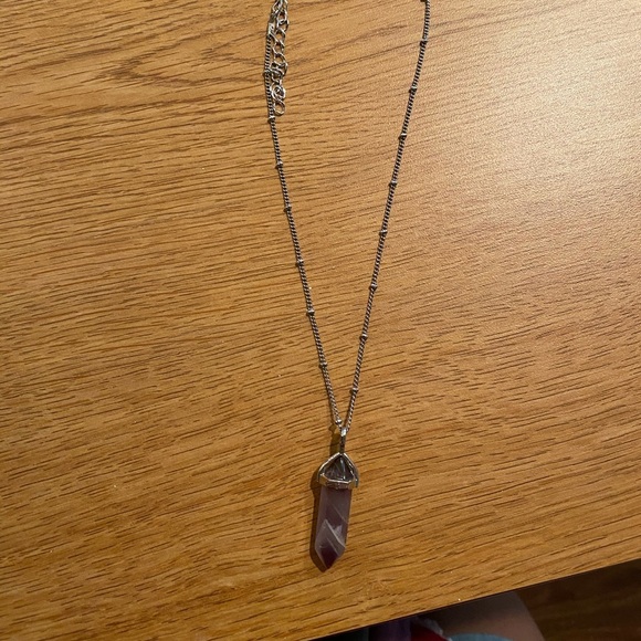 Real Amethyst Pendant Necklace - Picture 2 of 3